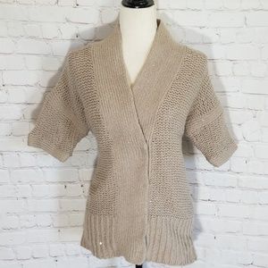 Alice + Olivia Tan Sequined Wool Cardigan